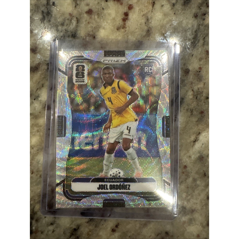 2026 Panini Prizm FIFA World Cup Joel Ordóñez RC Silver Wave #211 Ecuador